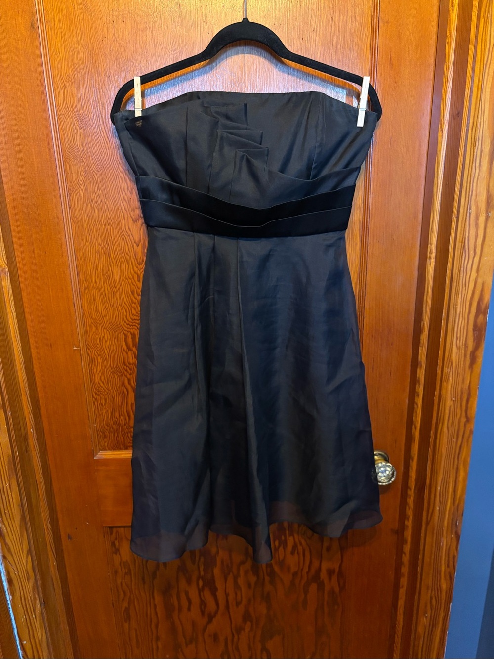 Classic Strapless Black Cocktail Dress with Waistband